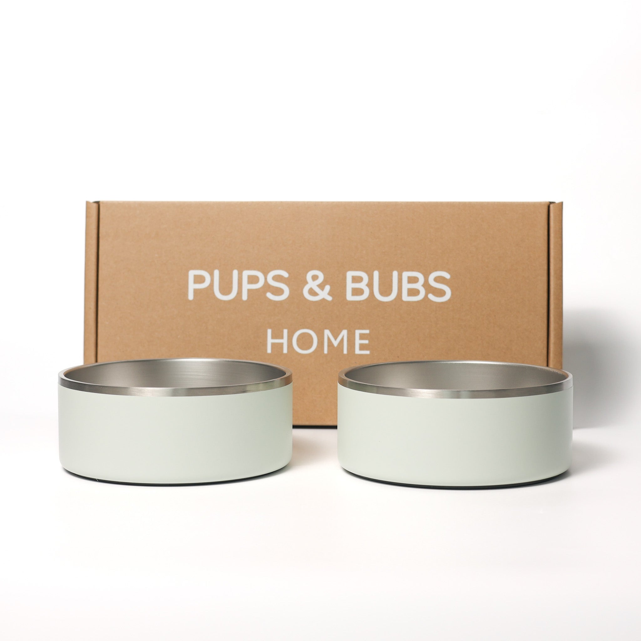 16oz Stainless Steel Bowl Set (Sea Salt) - Pups & Bubs