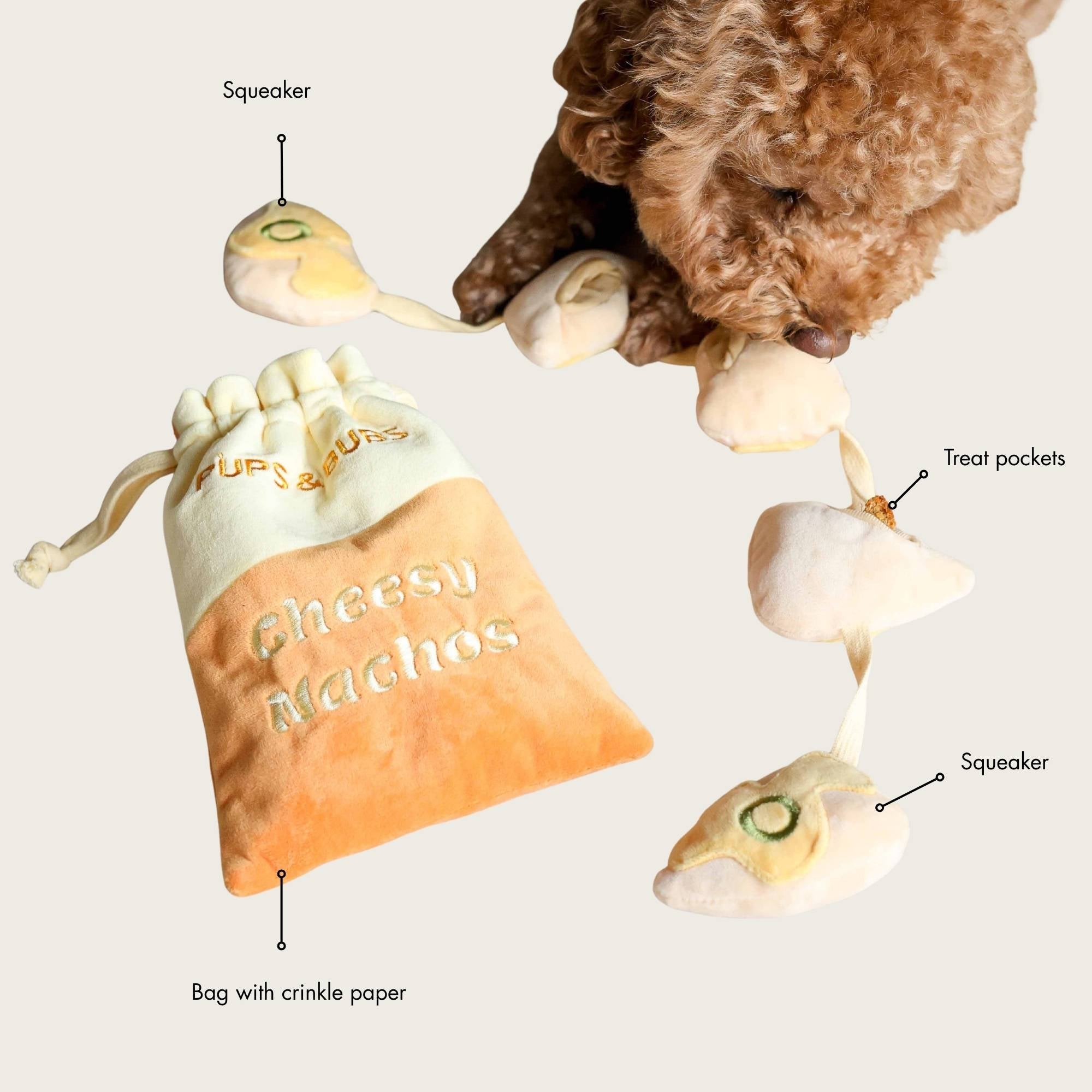 Cheesy Nachos Nosework Toy - Pups & Bubs