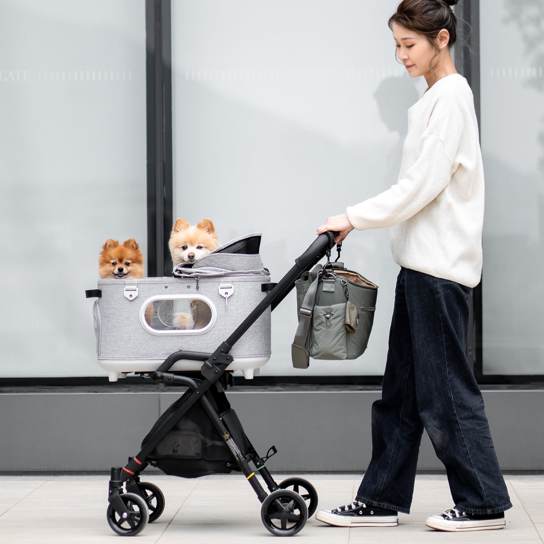 Breeze Picnic & Stroller Bag w/ Travel Mat (Olive) - Pups & Bubs