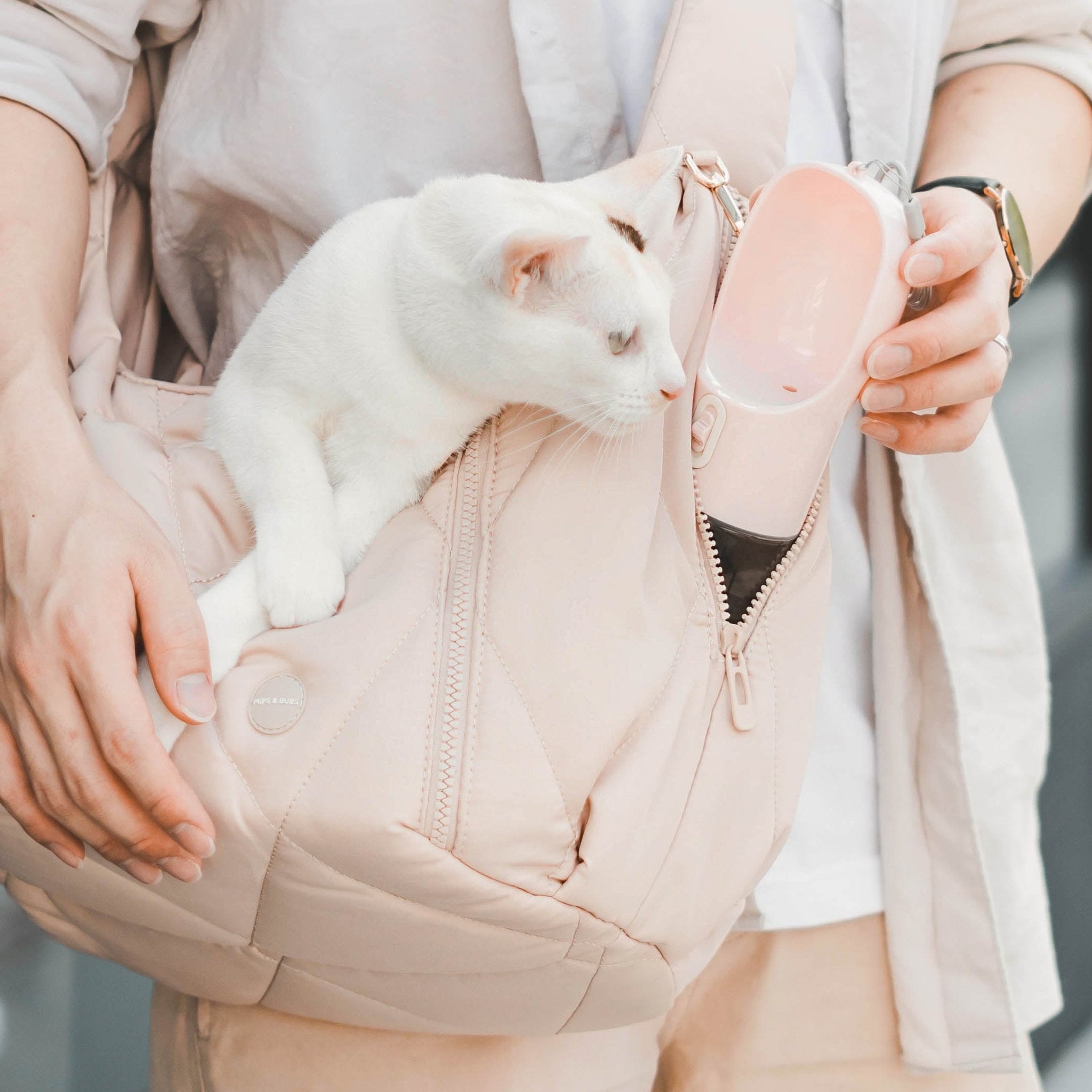 Cloud Crossbody Pet Carrier (Latte) - Pups & Bubs