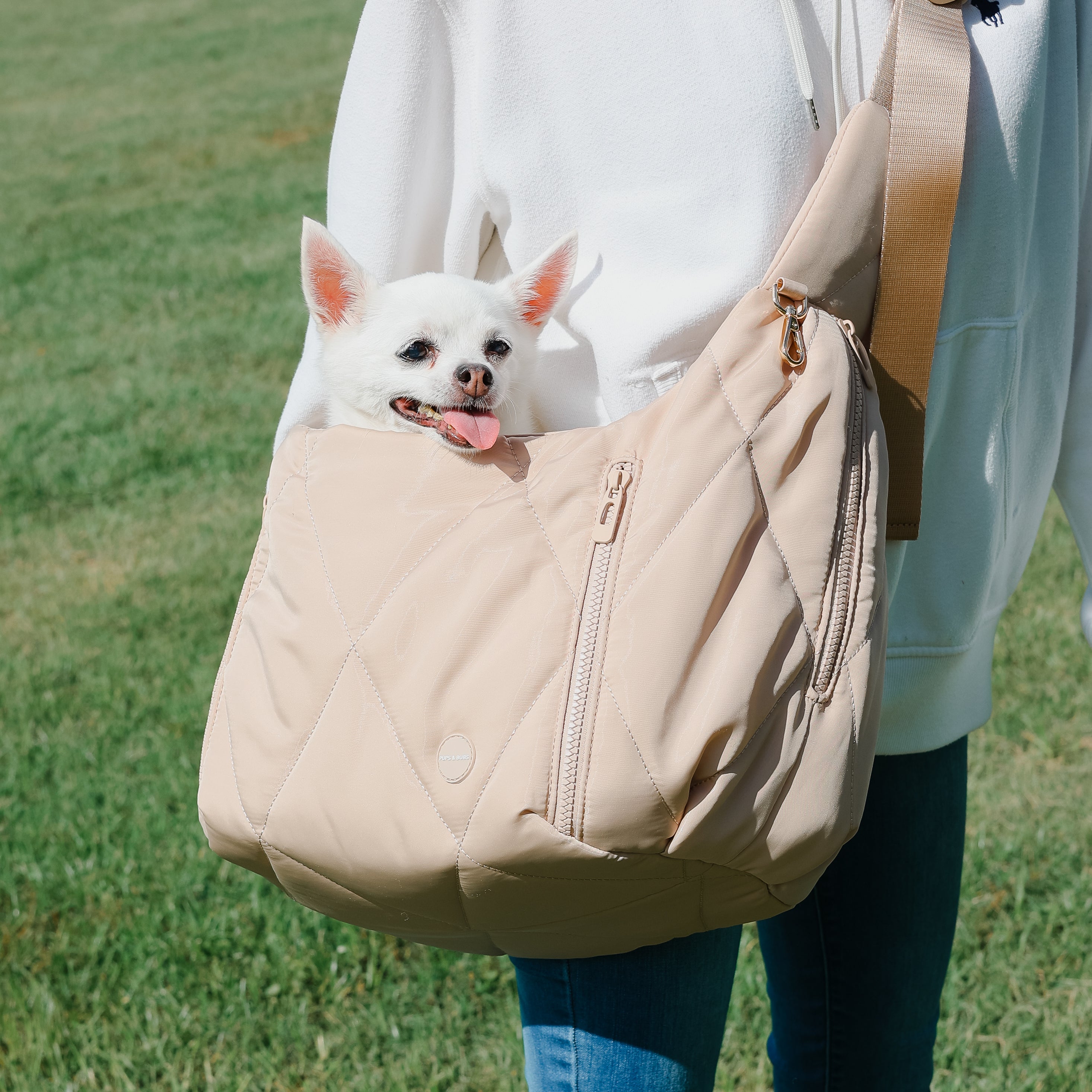 Cloud Crossbody Pet Carrier (Latte) - Pups & Bubs