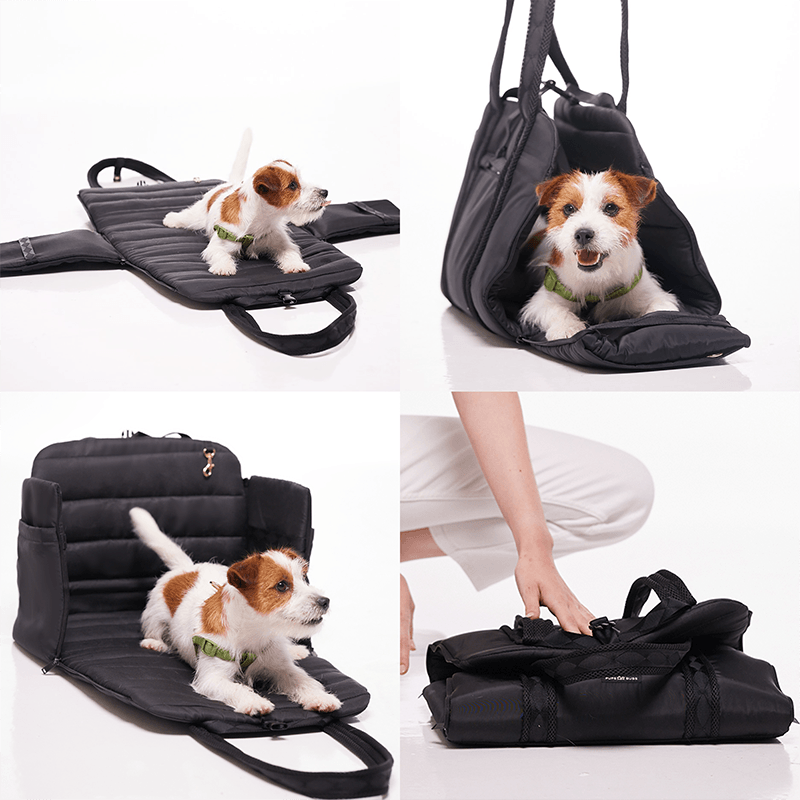  B-JOY New Dog Carrier Dog Handbag Dog Purse Pet Tote Bag Soft  Sided Pet Carriers with Double Chain Handles Black : Pet Supplies
