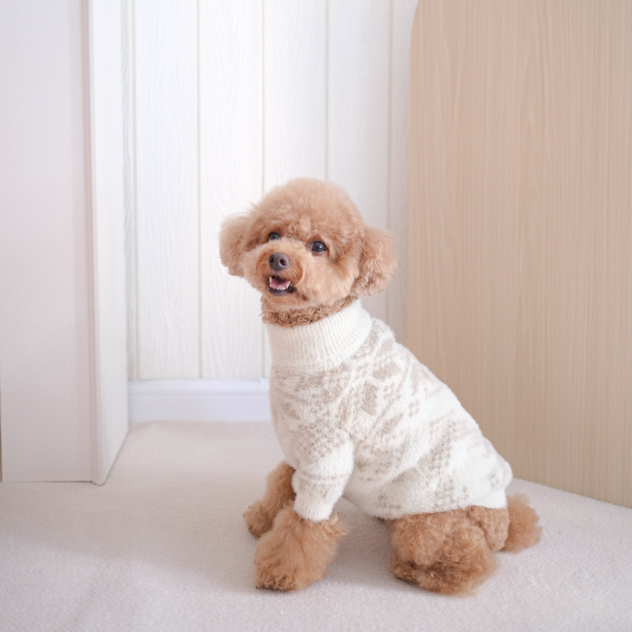 Soft Cloud Sweater (Let It Snow) w/ Leash Opening - Pups & Bubs
